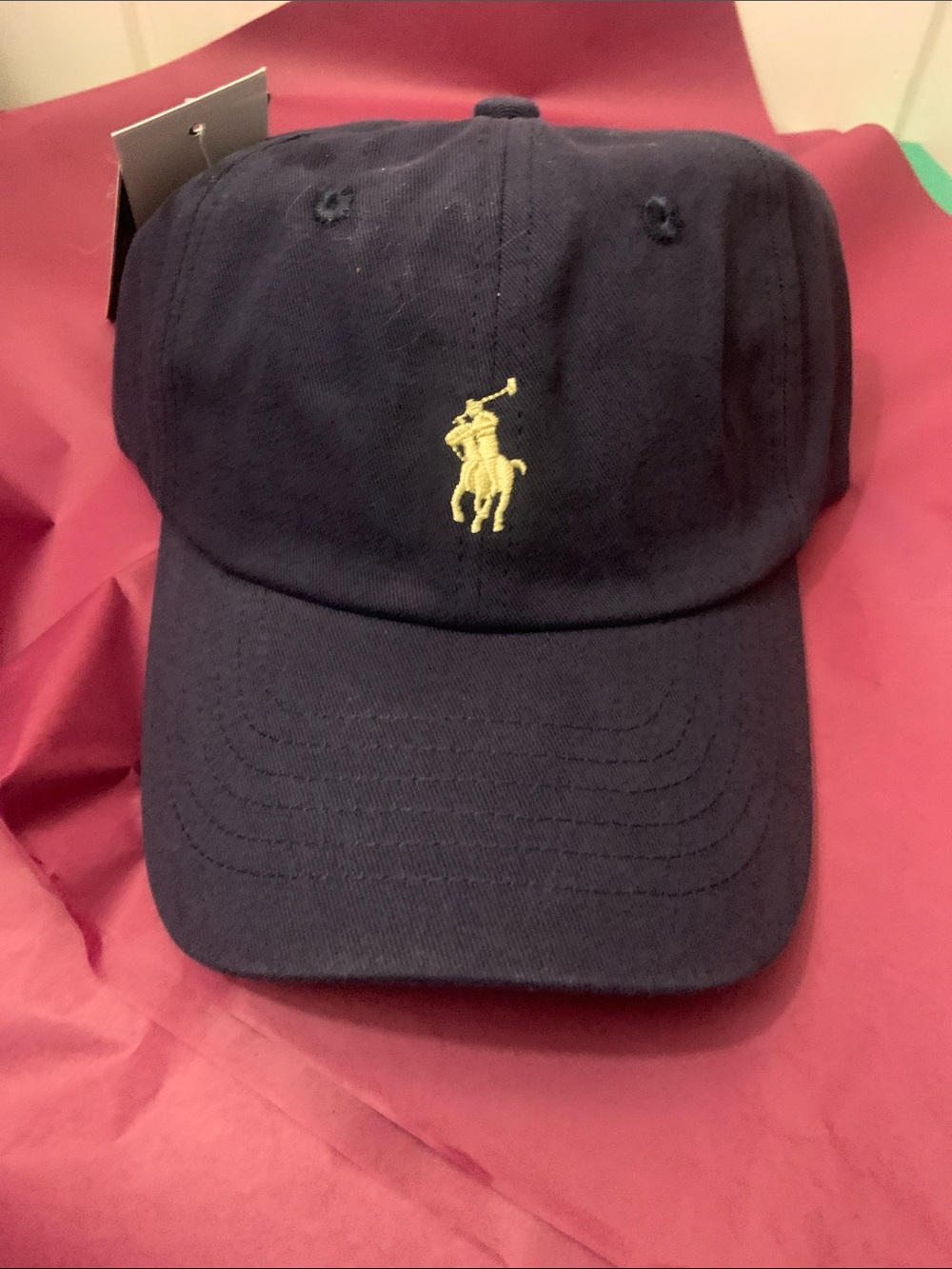 Ralph Lauren Navy Cap with Yellow POLO Embroidery - Picture 3 of 6